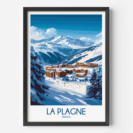 La Plagne Retro Travel Illustration