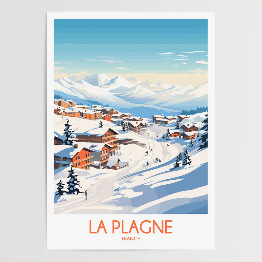 La Plagne Souvenir Poster Print