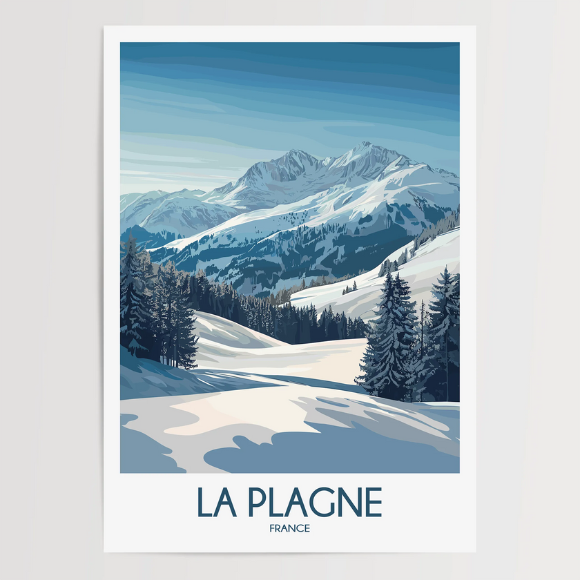 La Plagne Vintage Style Print