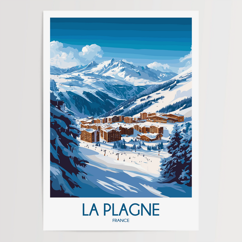 La Plagne Vintage Style Print
