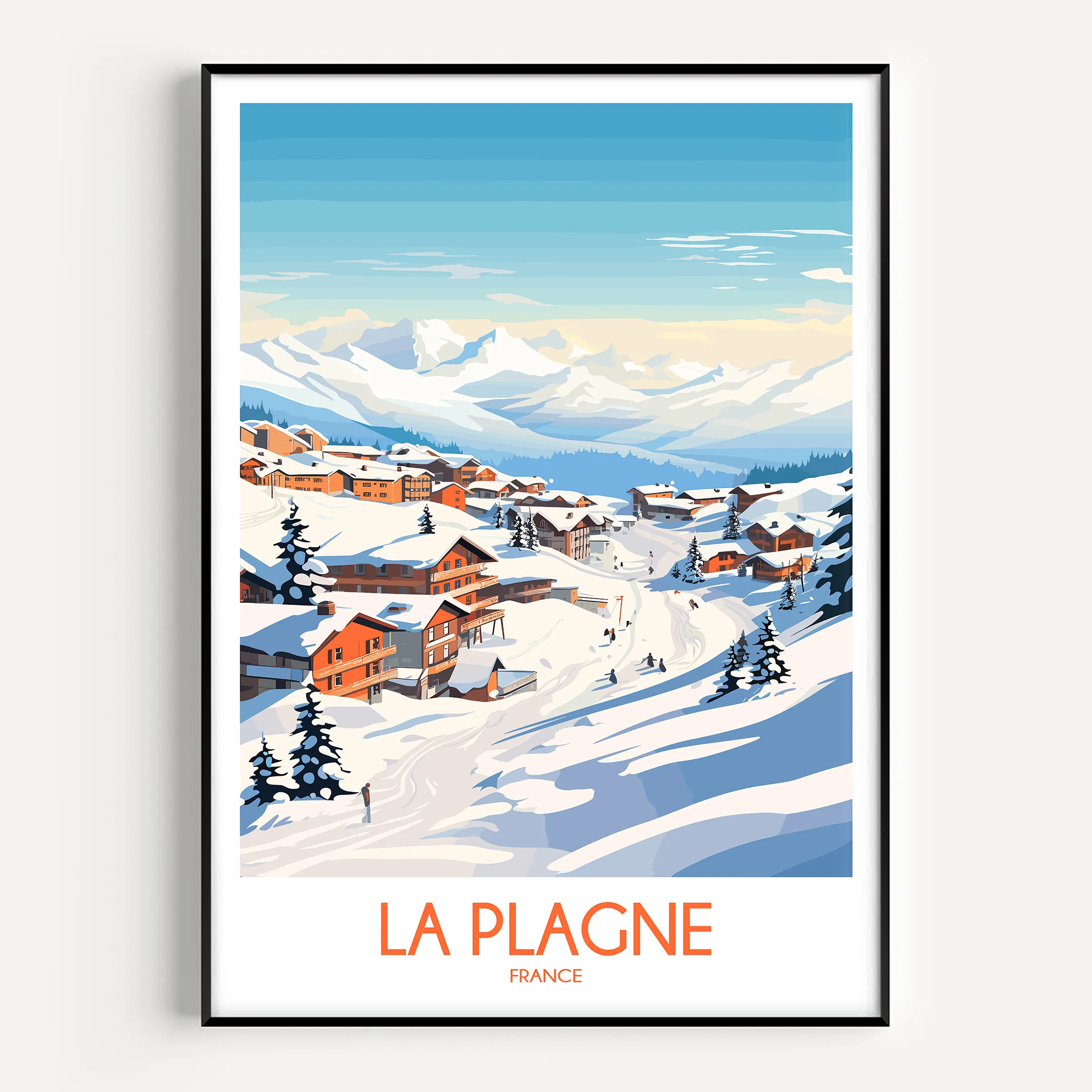 La Plagne Vintage Style Print