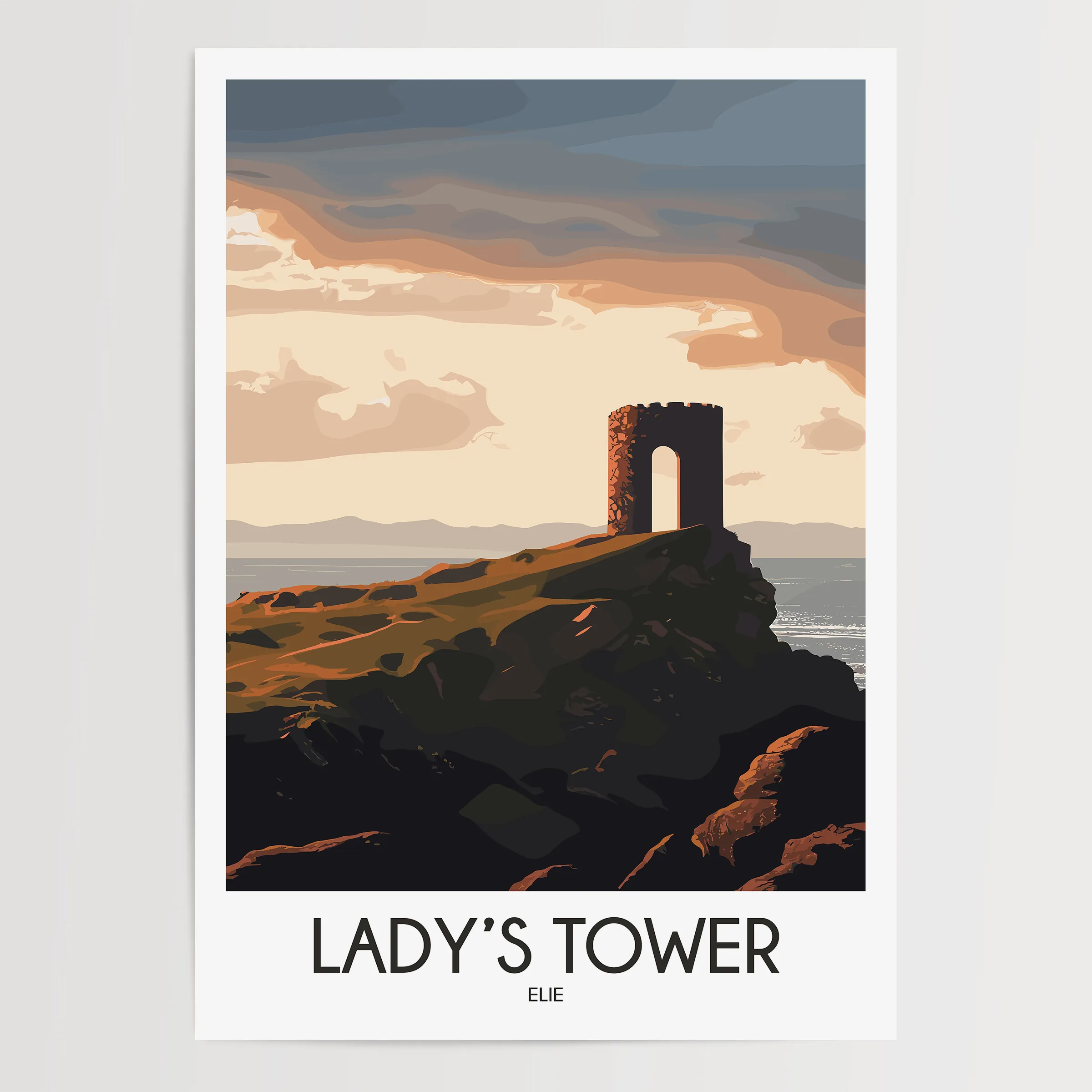 Lady'S Tower Modern Travel Poster