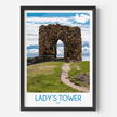 Lady'S Tower Retro Travel Illustration
