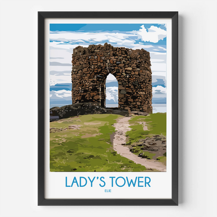 Lady'S Tower Retro Travel Illustration