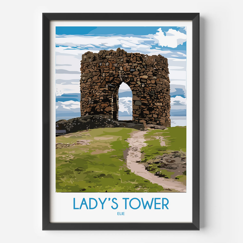 Lady'S Tower Retro Travel Illustration