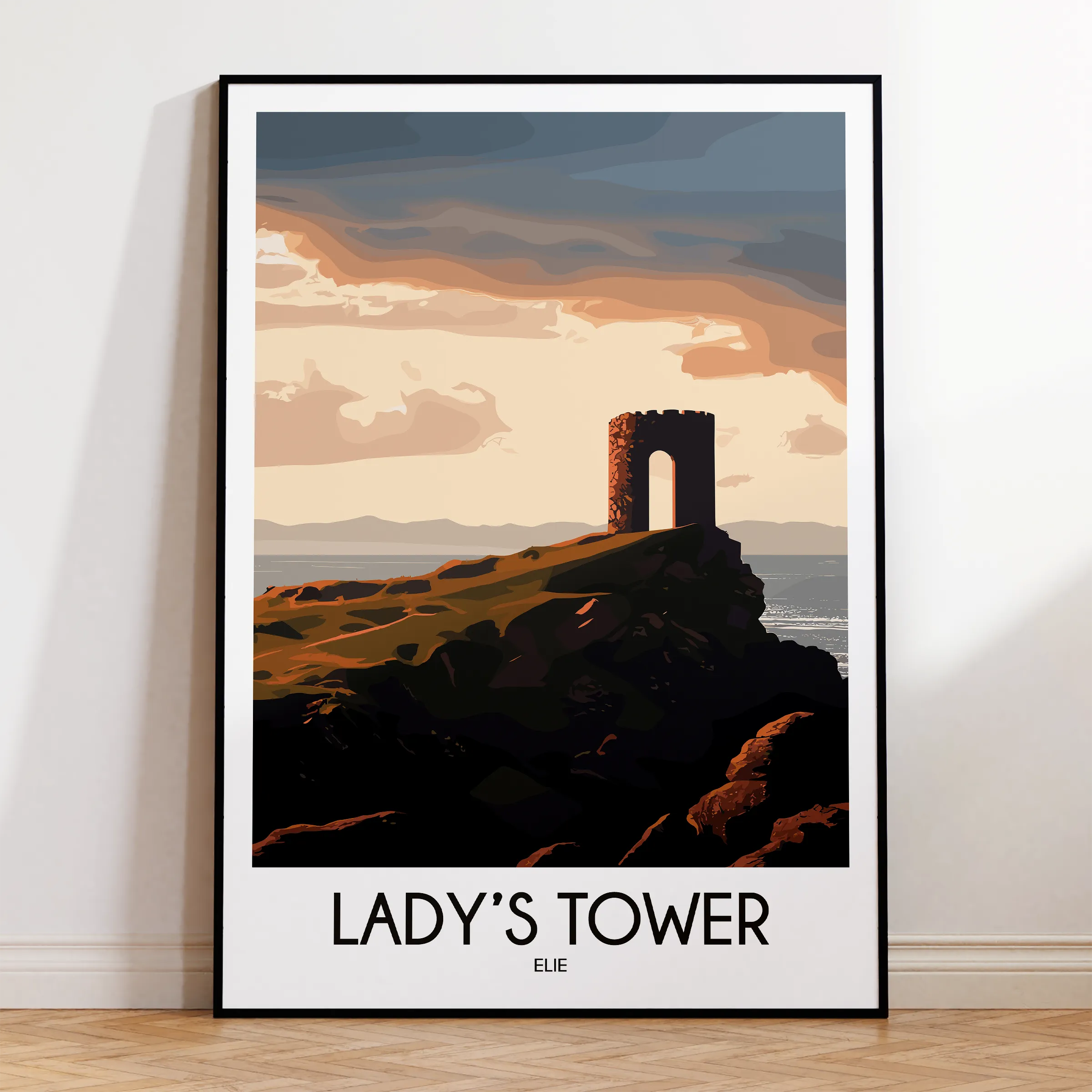 Lady'S Tower Retro Travel Illustration