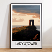 Lady'S Tower Retro Travel Illustration