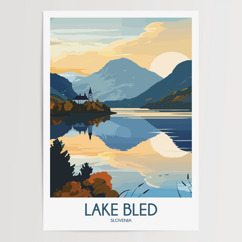 Lake Bled Destination Art Gift
