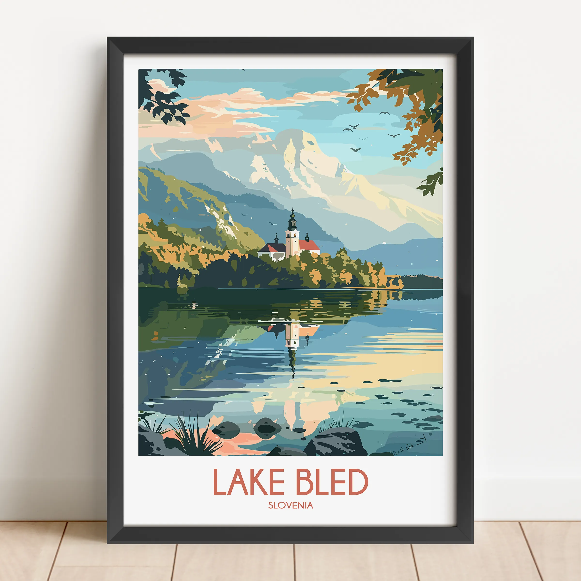 Lake Bled Minimalist Wall Art