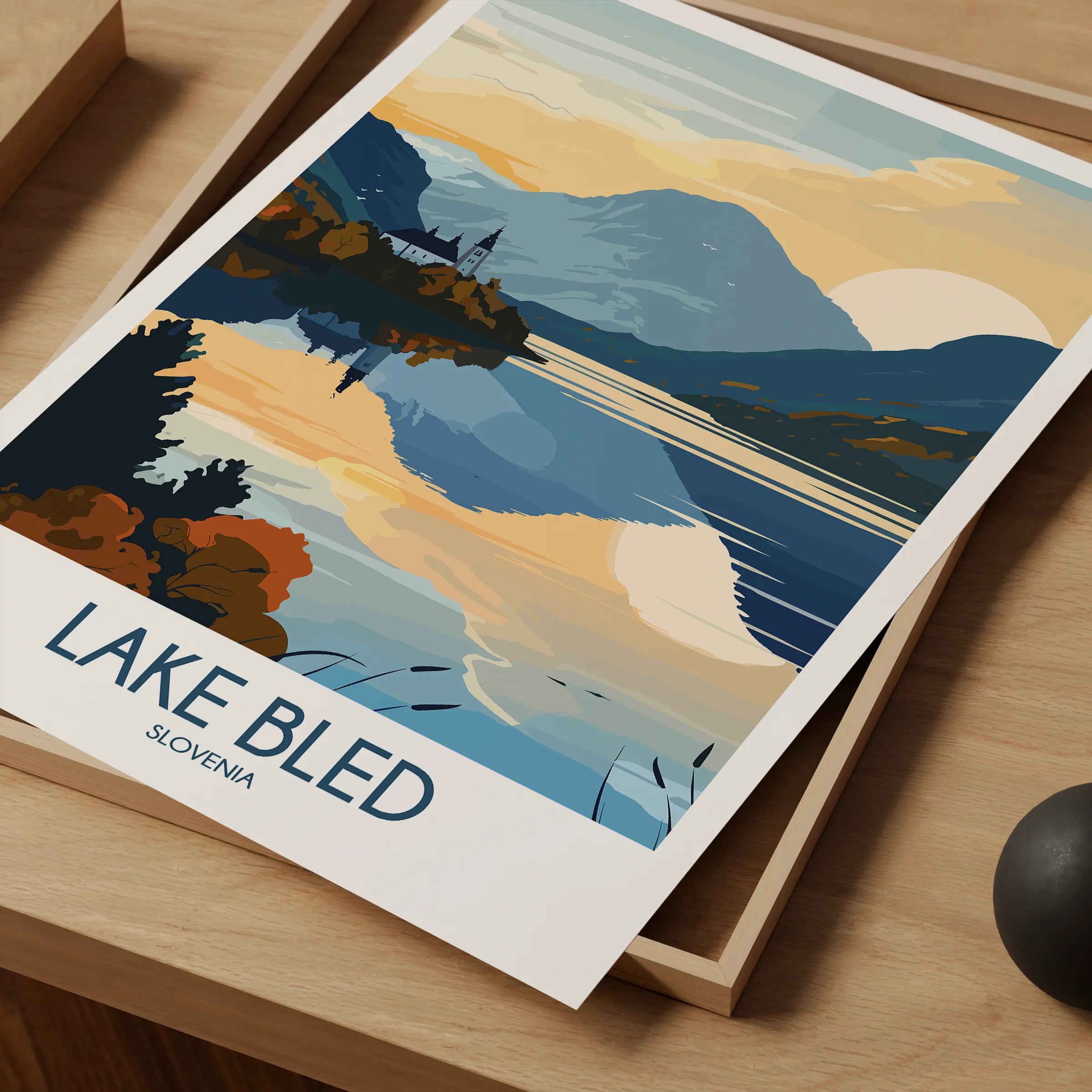 Lake Bled Modern Travel Poster