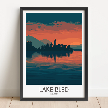 Lake Bled Modern Travel Poster