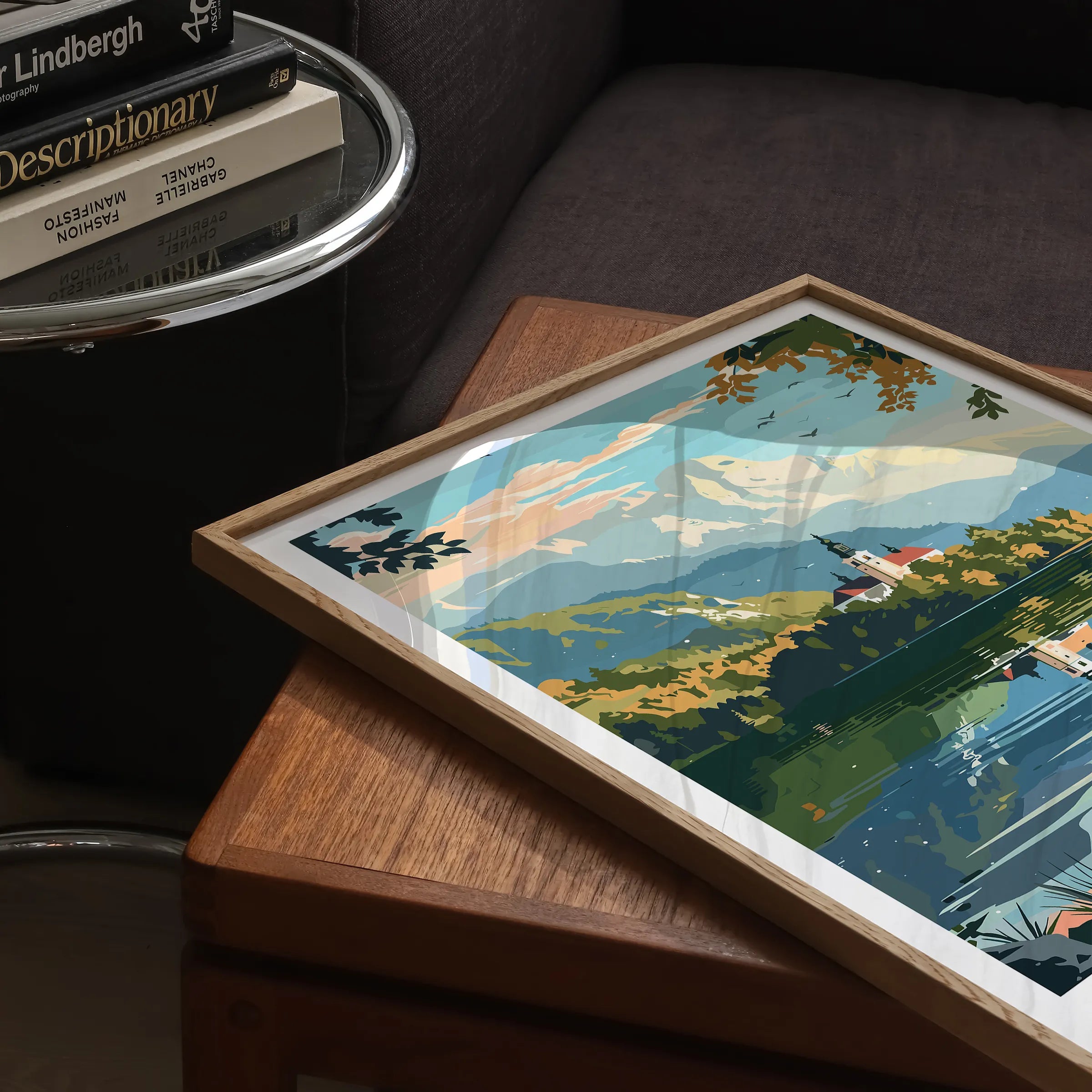Lake Bled Retro Travel Illustration