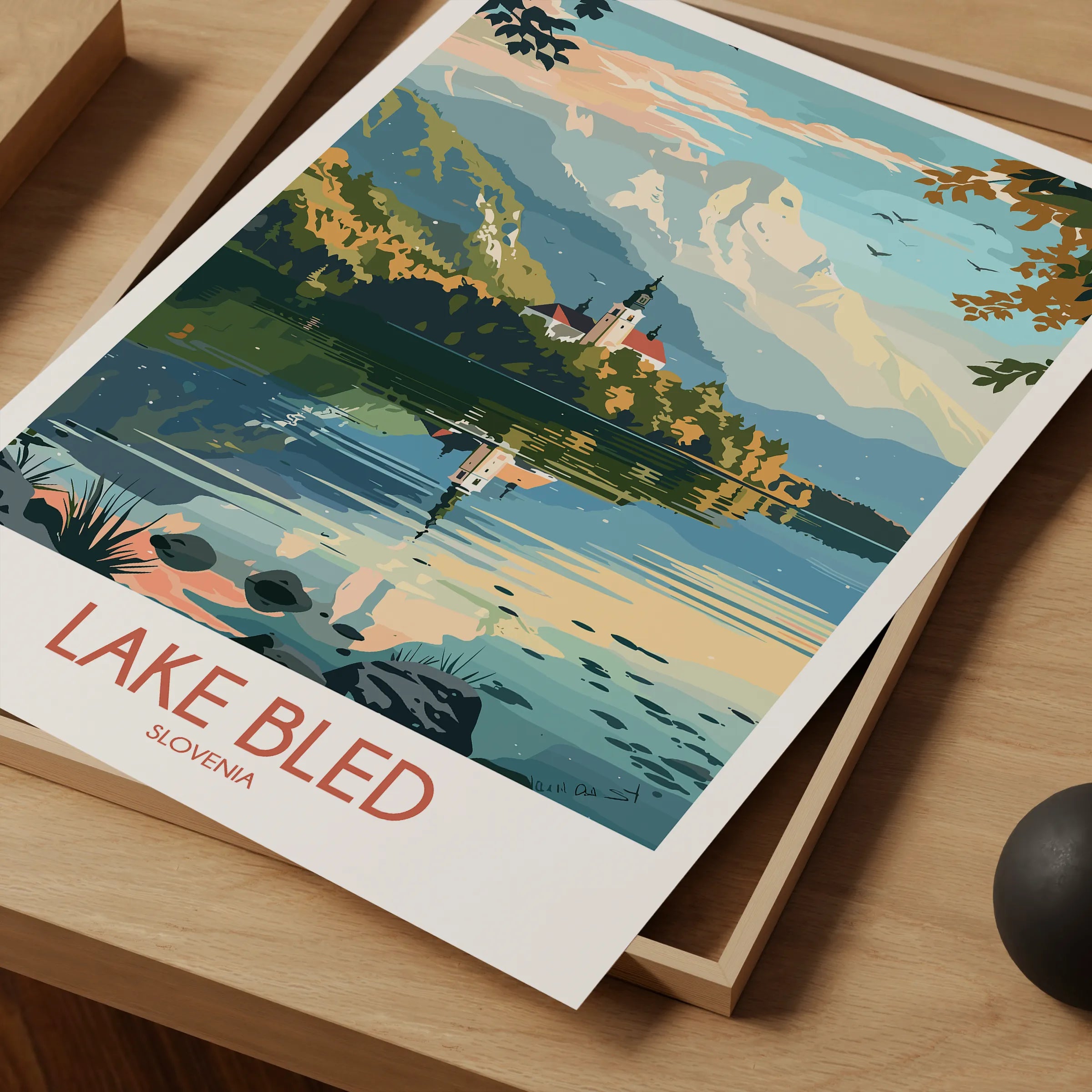 Lake Bled Scenic Landscape Art
