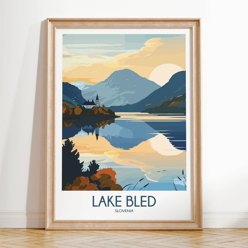 Lake Bled Scenic Landscape Art