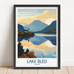 Lake Bled Vintage Style Print