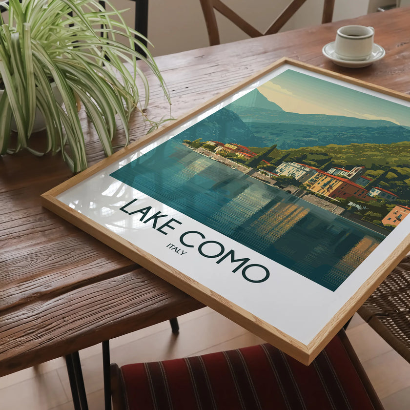 Lake Como Modern Travel Poster