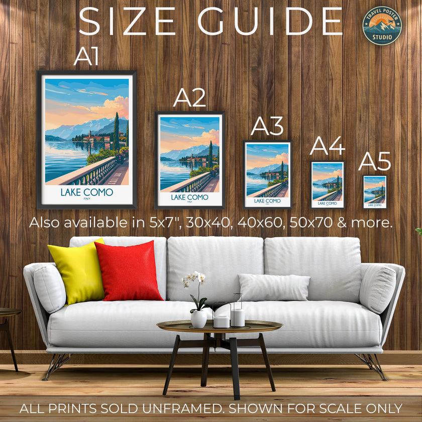 Lake Como Scenic Landscape Art