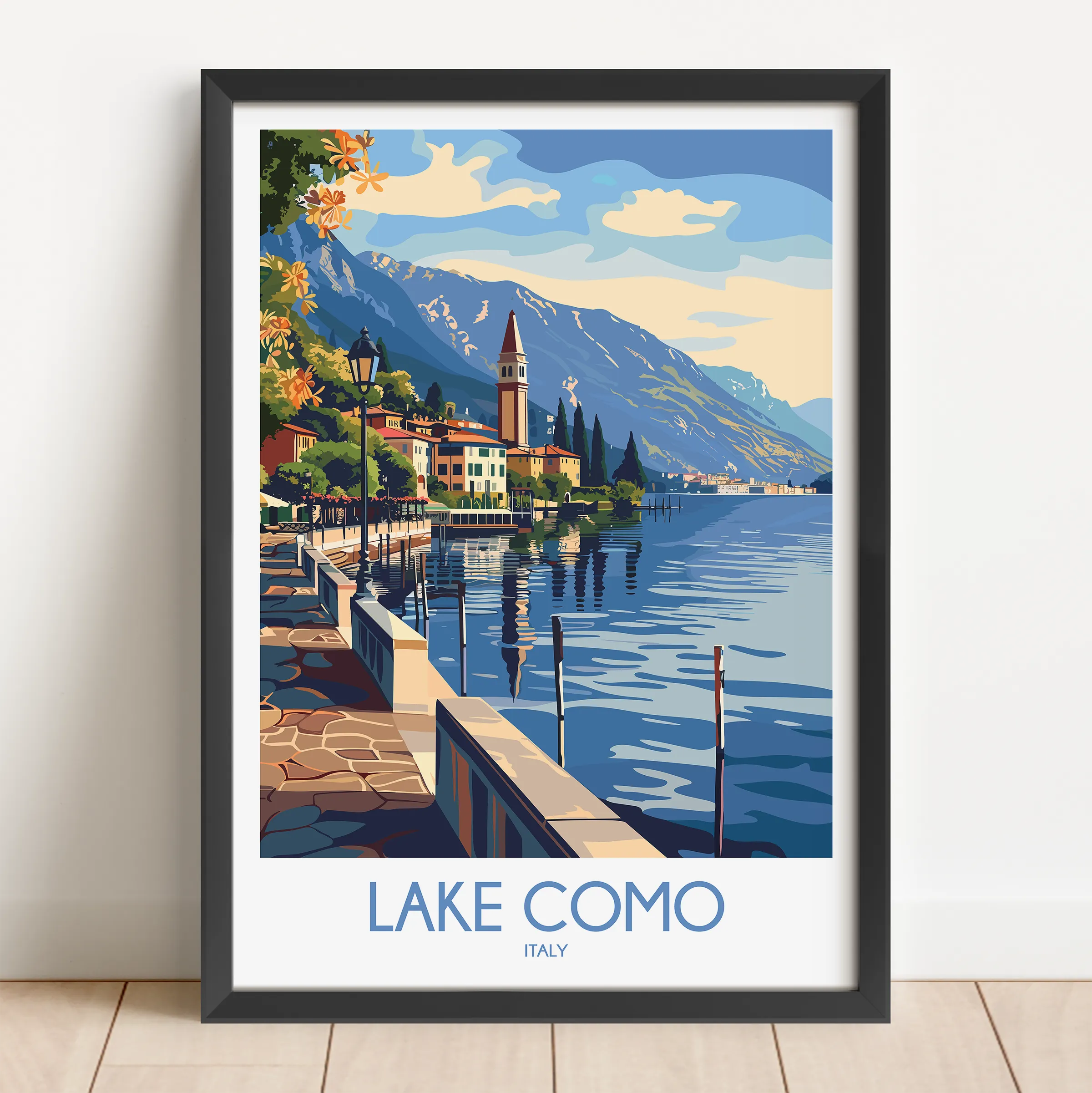 Lake Como Scenic Landscape Art