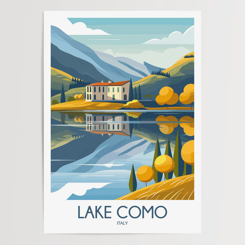Lake Como Souvenir Poster Print
