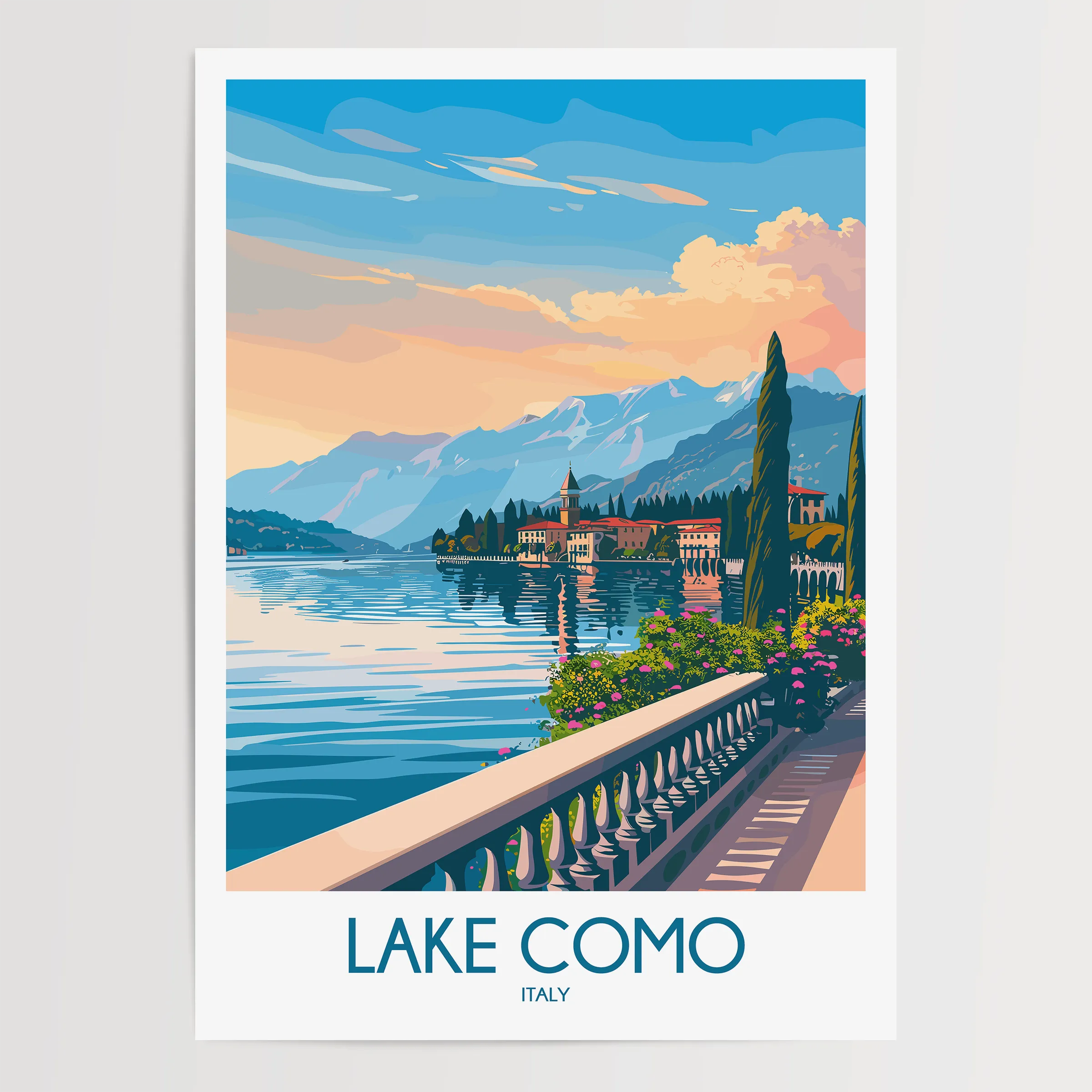 Lake Como Souvenir Poster Print