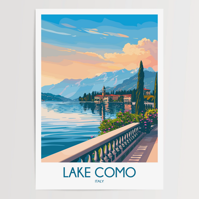 Lake Como Souvenir Poster Print