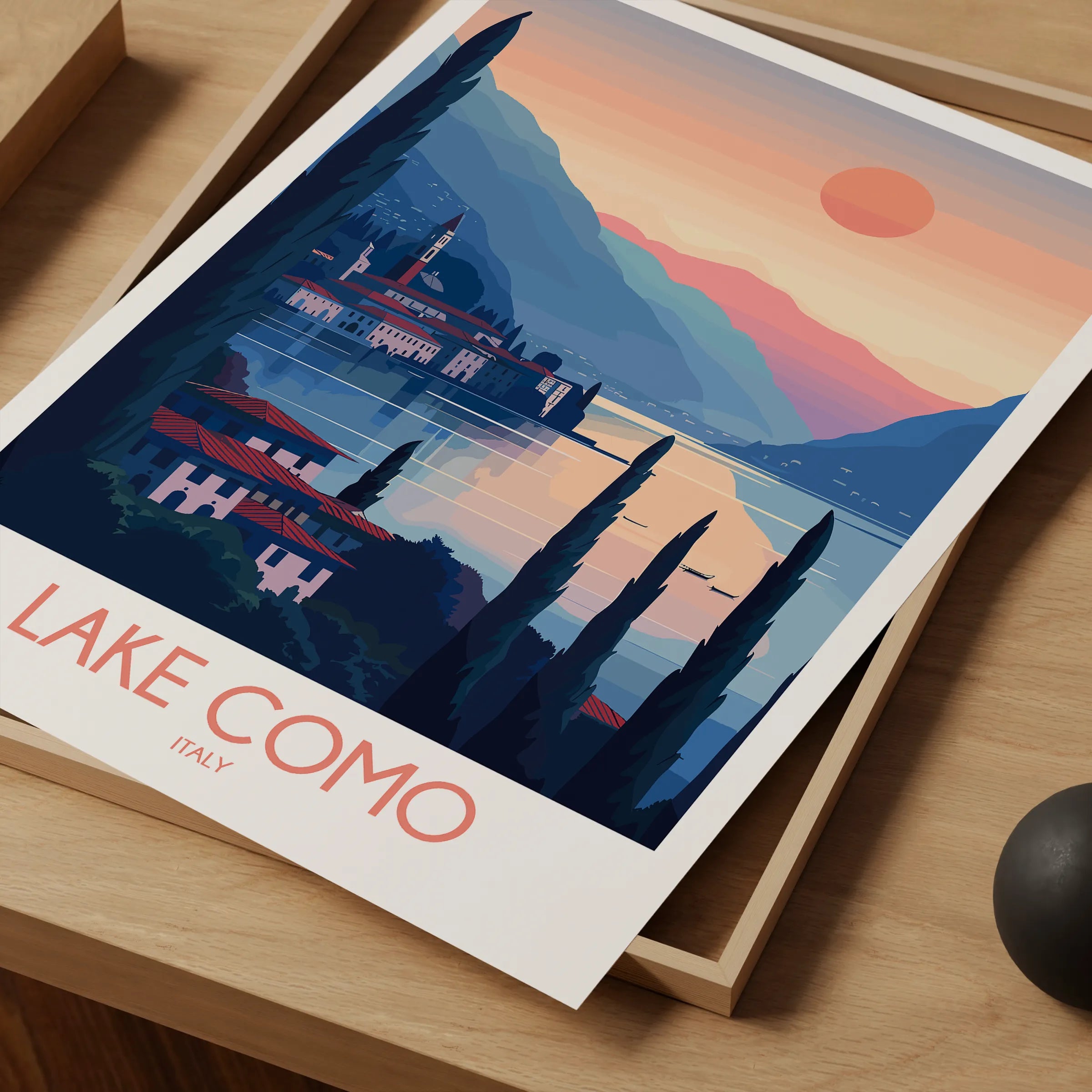 Lake Como Vintage Style Print