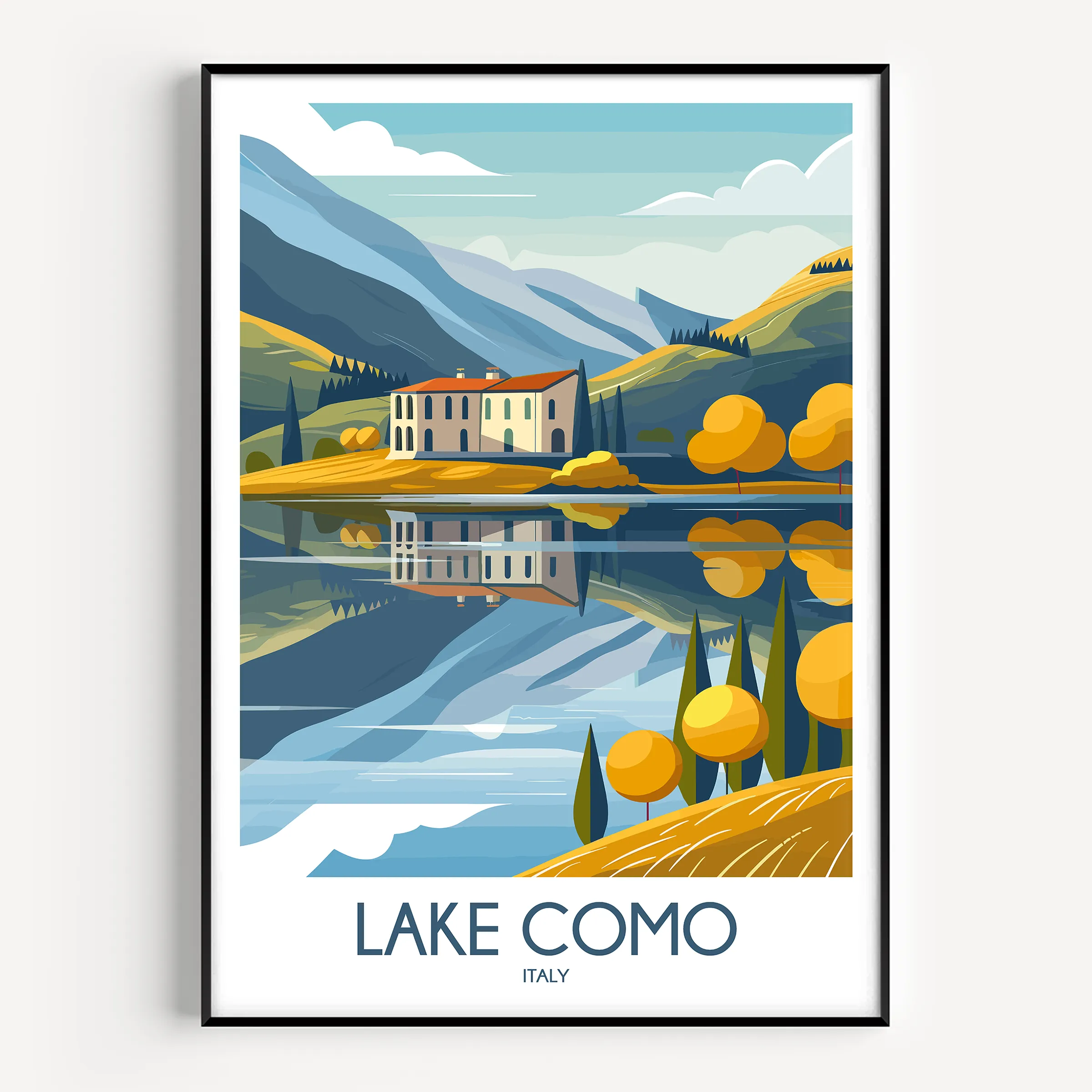 Lake Como Vintage Style Print