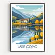 Lake Como Vintage Style Print
