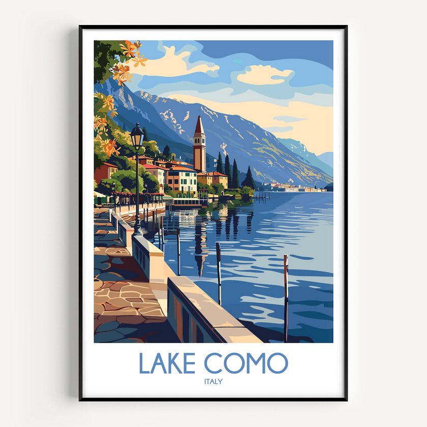 Lake Como Vintage Style Print