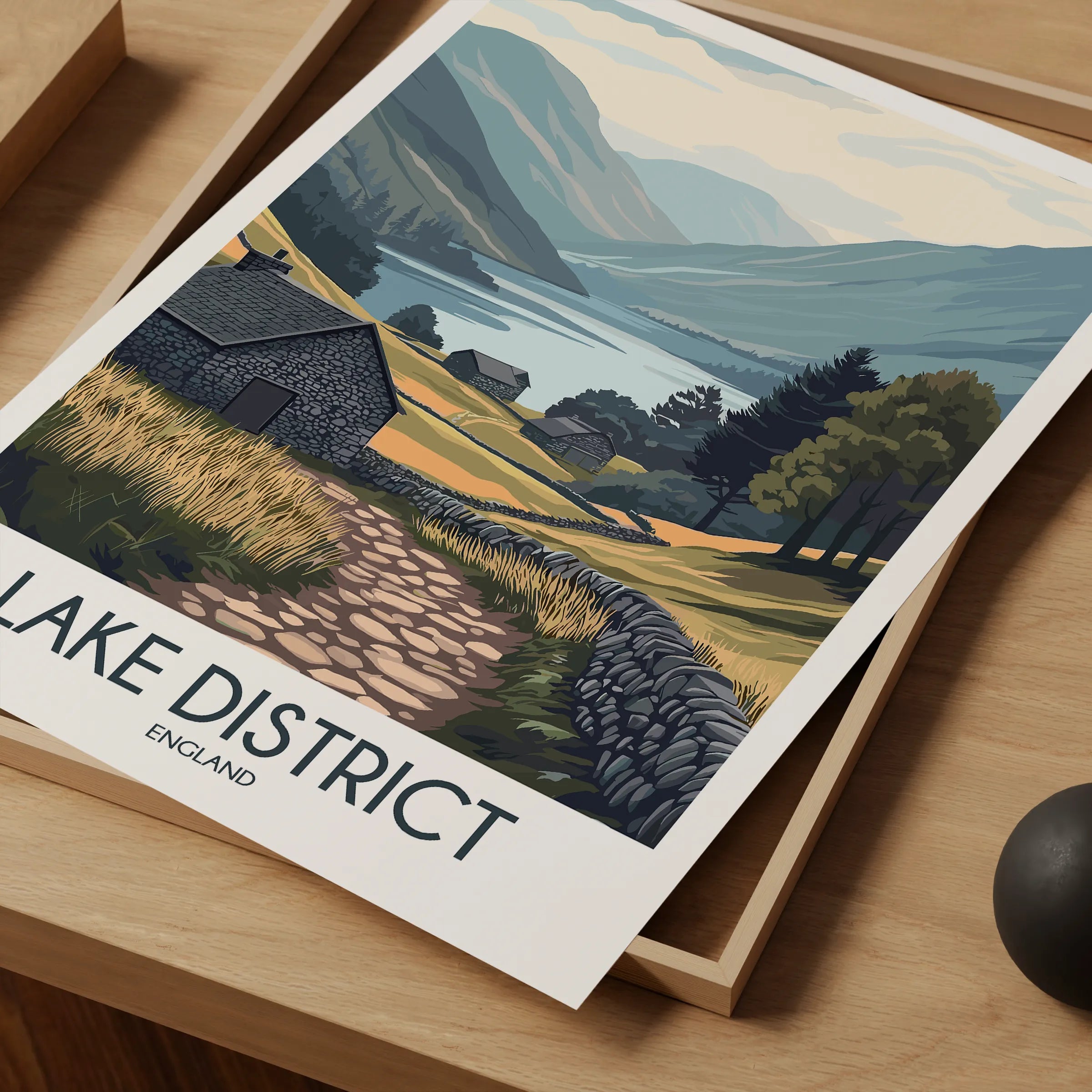 Lake District Modern Travel Poster