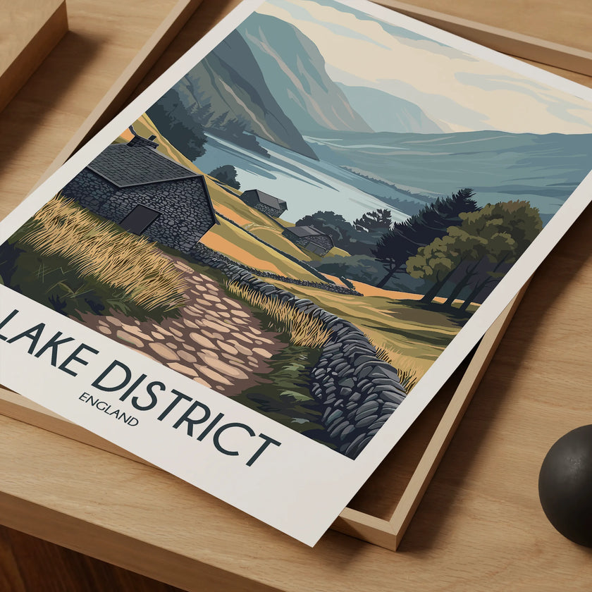 Lake District Modern Travel Poster