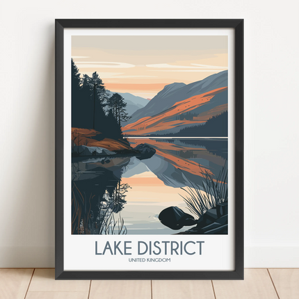 Lake District Modern Travel Poster