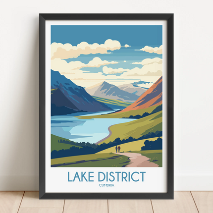 Lake District Modern Travel Poster