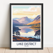 Lake District Modern Travel Poster