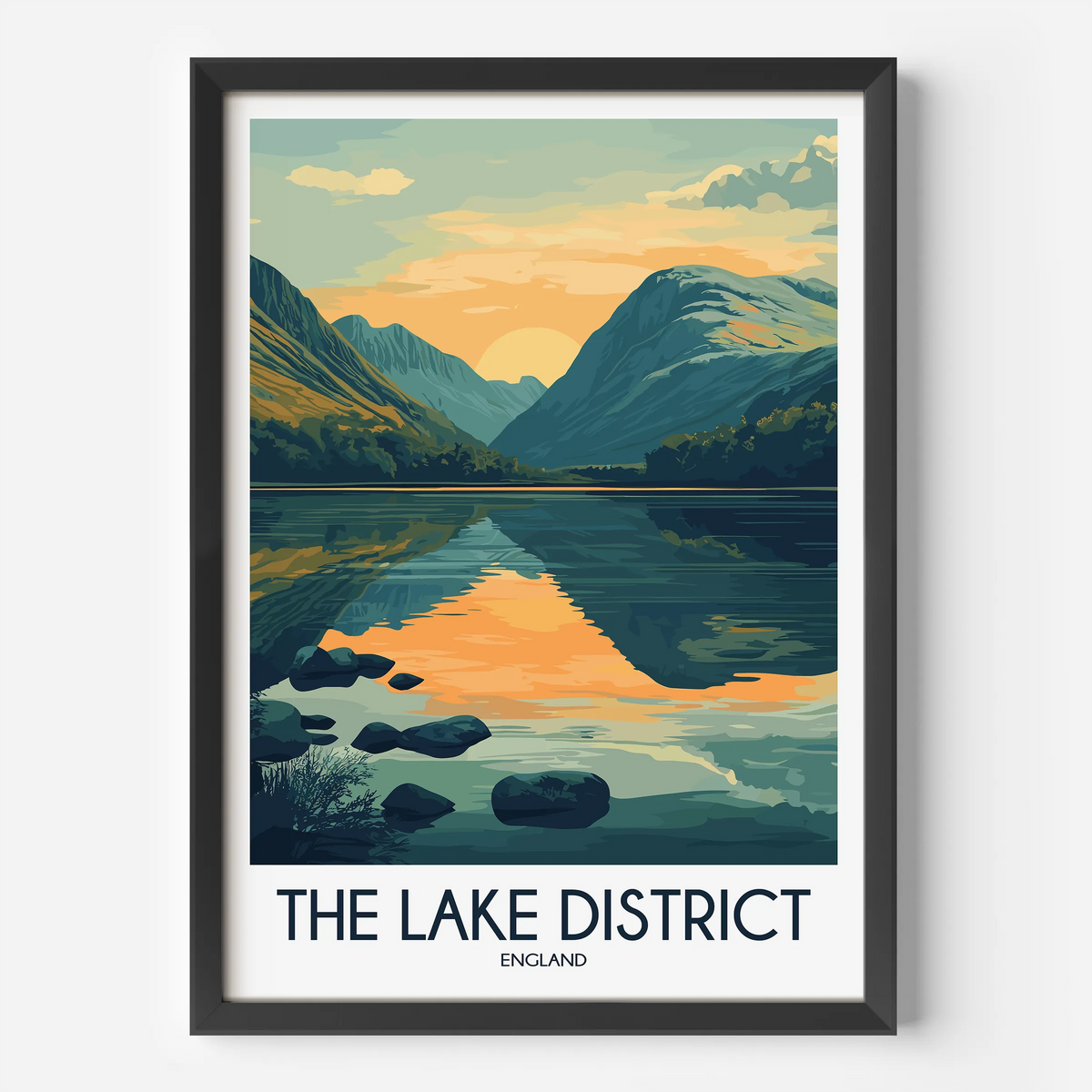 Lake District Modern Travel Poster