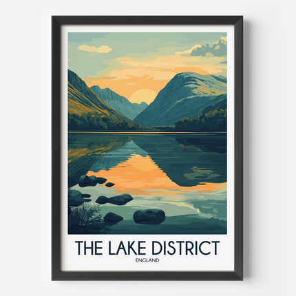 Lake District Modern Travel Poster