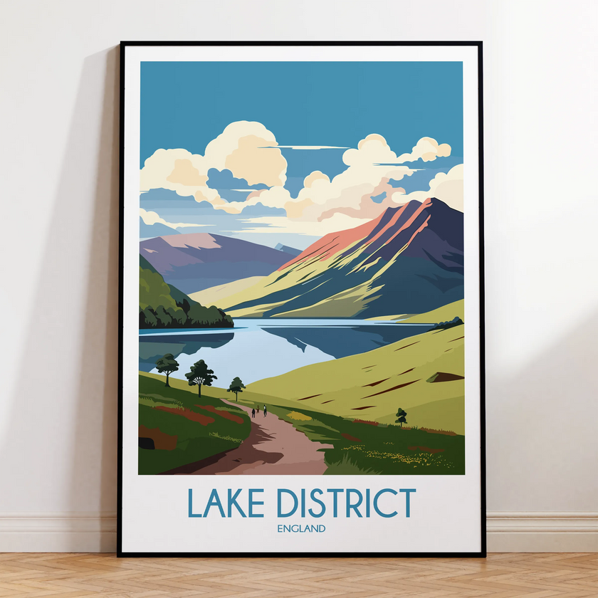 Lake District Modern Travel Poster