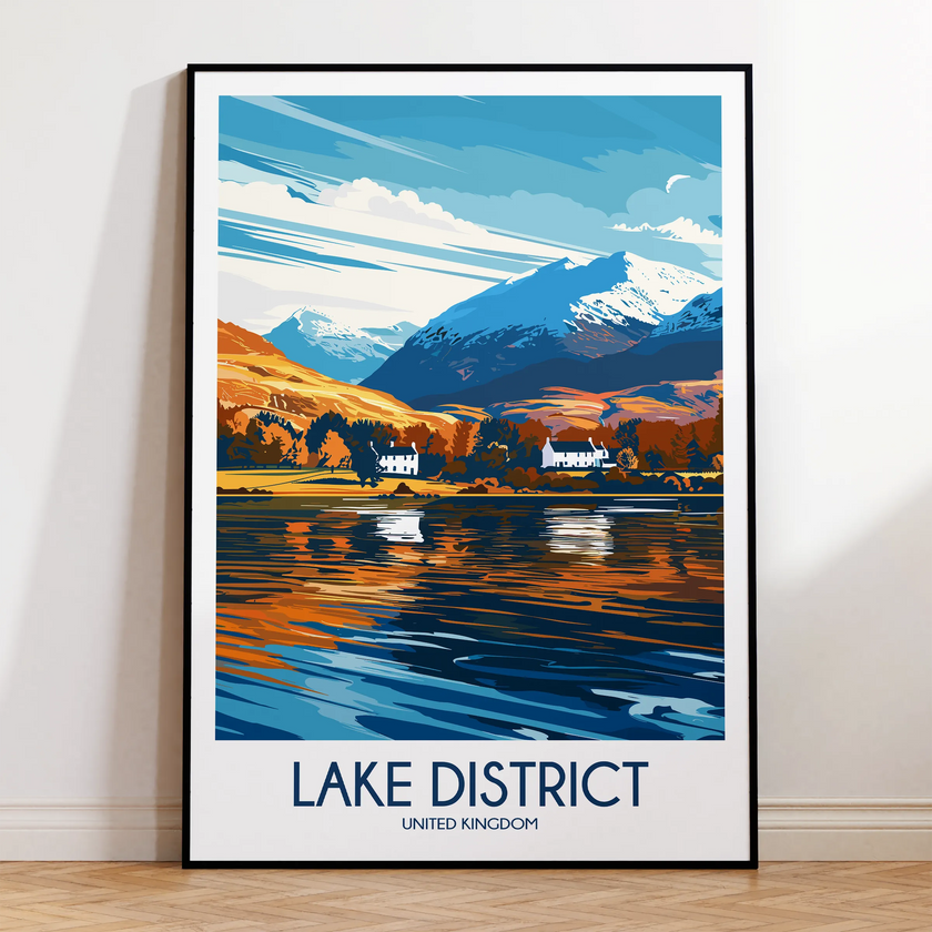 Lake District Modern Travel Poster
