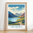 Lake District Retro Travel Illustration