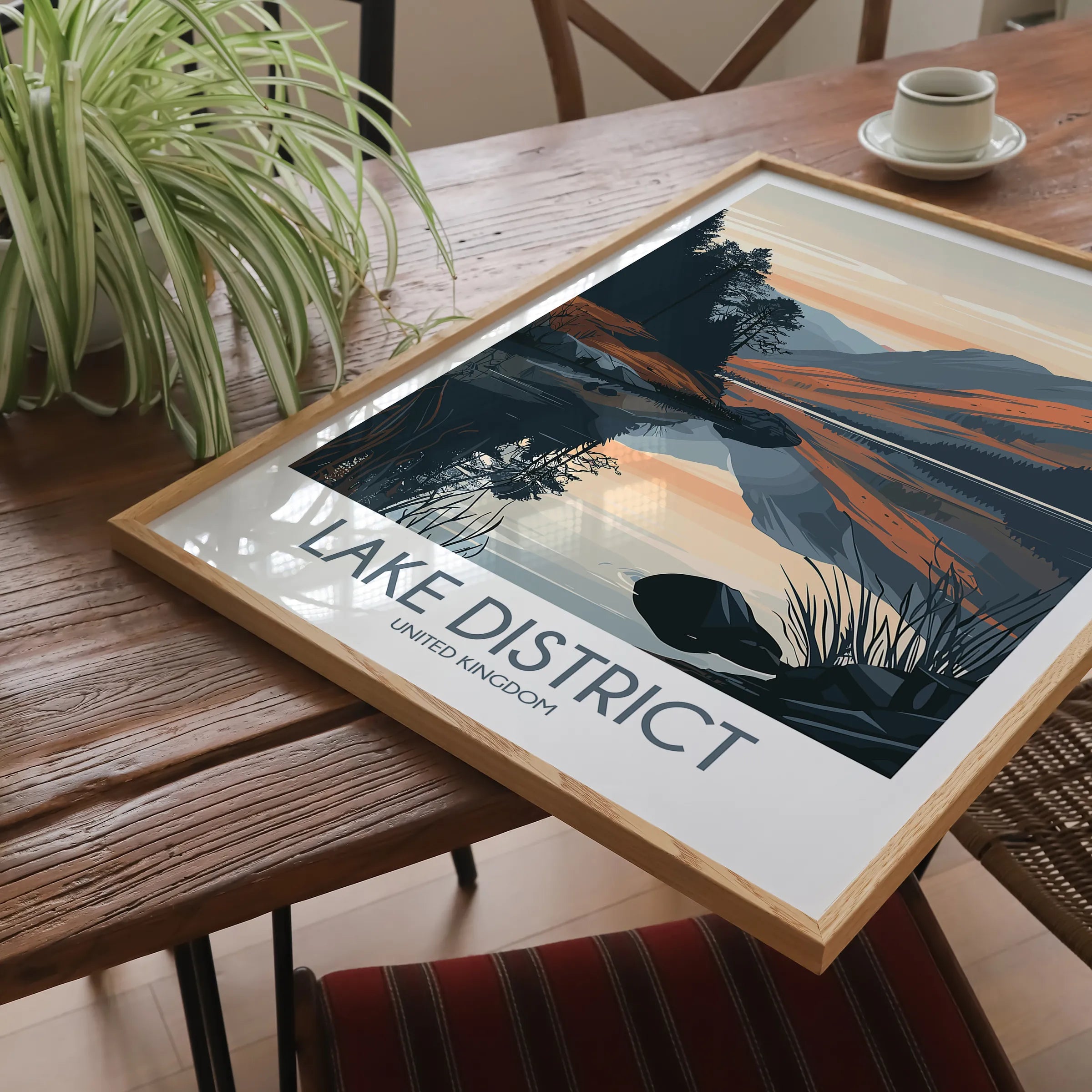 Lake District Retro Travel Illustration