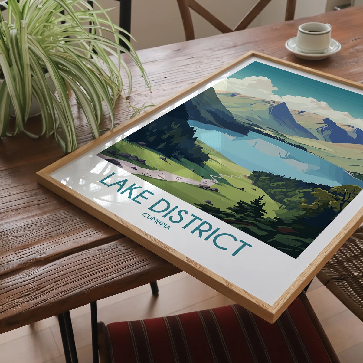 Lake District Retro Travel Illustration