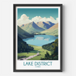 Lake District Retro Travel Illustration