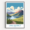 Lake District Retro Travel Illustration