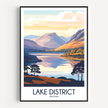 Lake District Retro Travel Illustration