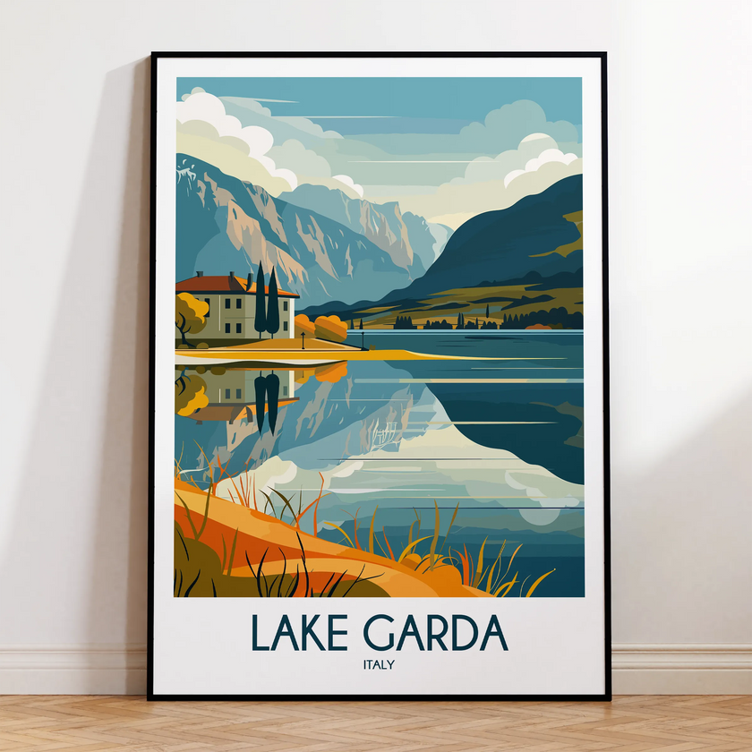 Lake Garda Modern Travel Poster