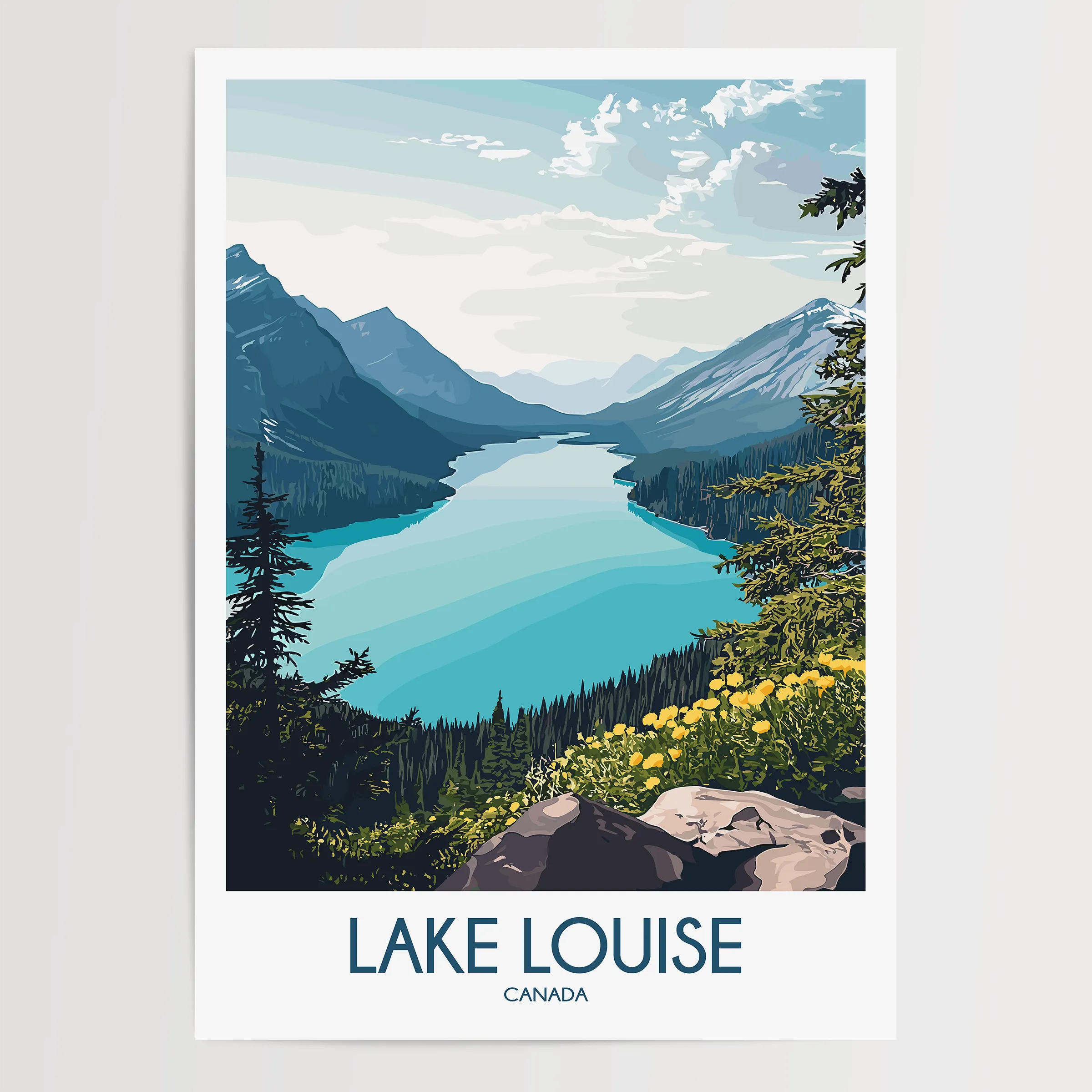Lake Louise Scenic Landscape Art