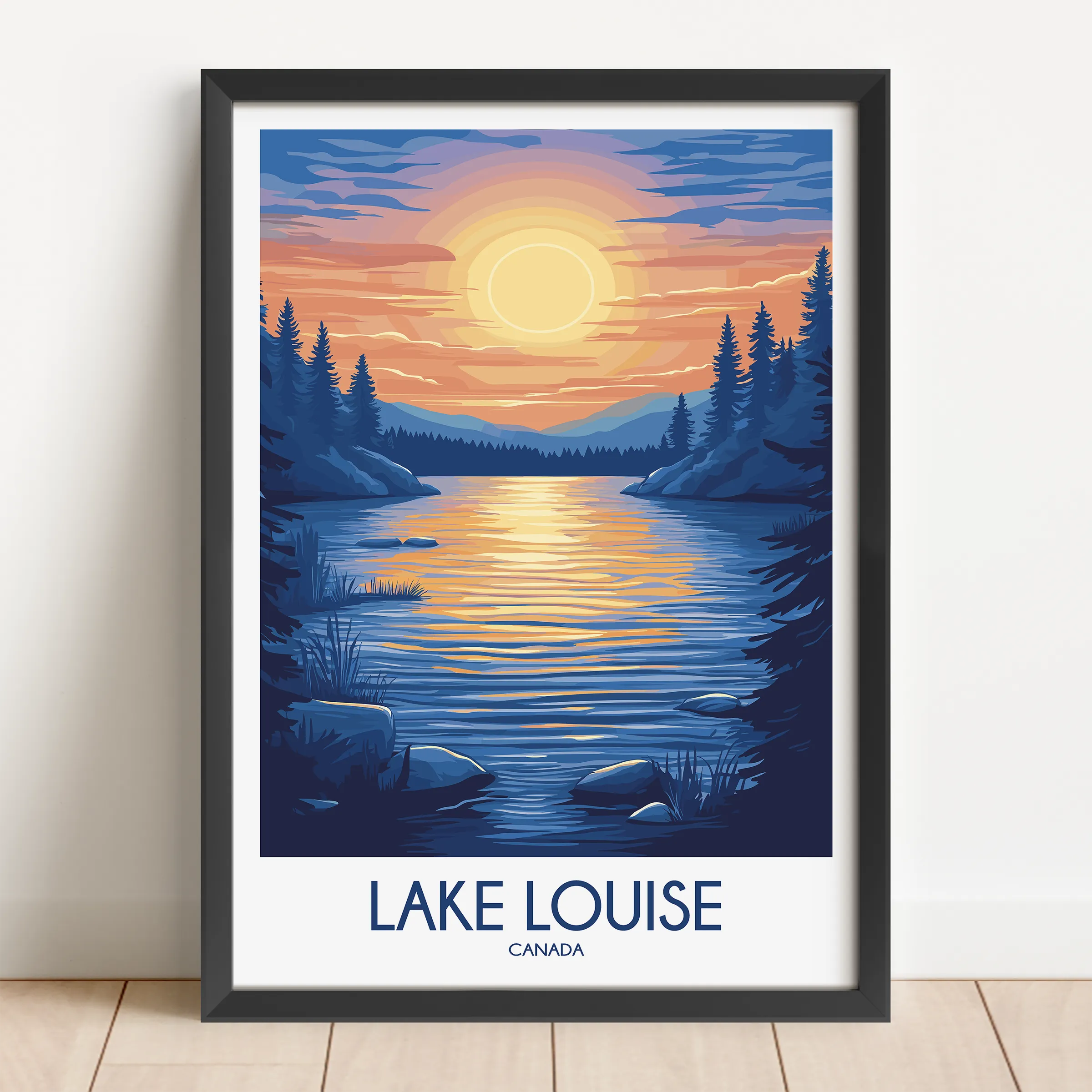 Lake Louise Scenic Landscape Art