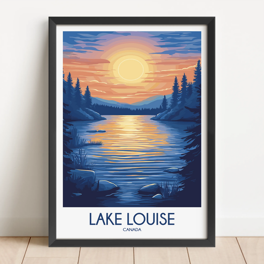 Lake Louise Scenic Landscape Art