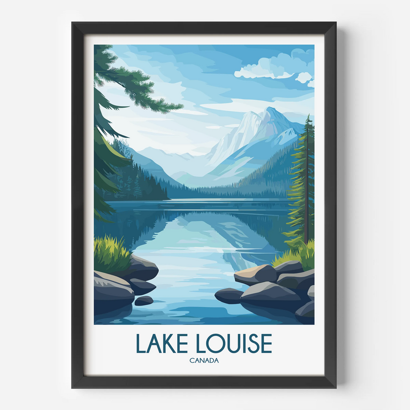 Lake Louise Vintage Style Print