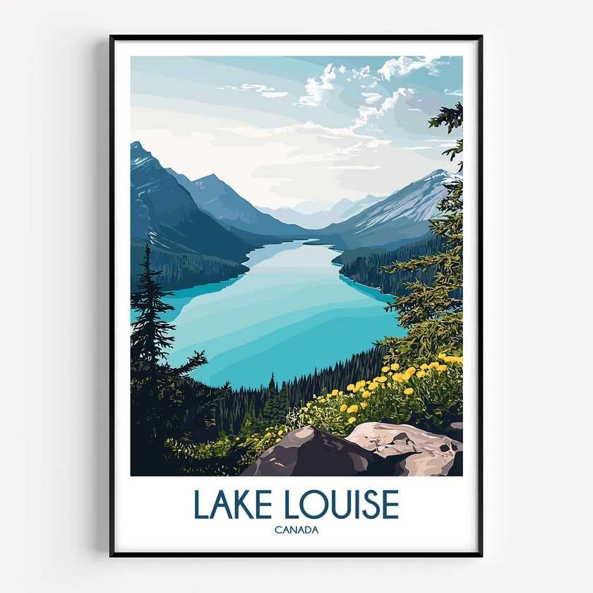 Lake Louise Vintage Style Print